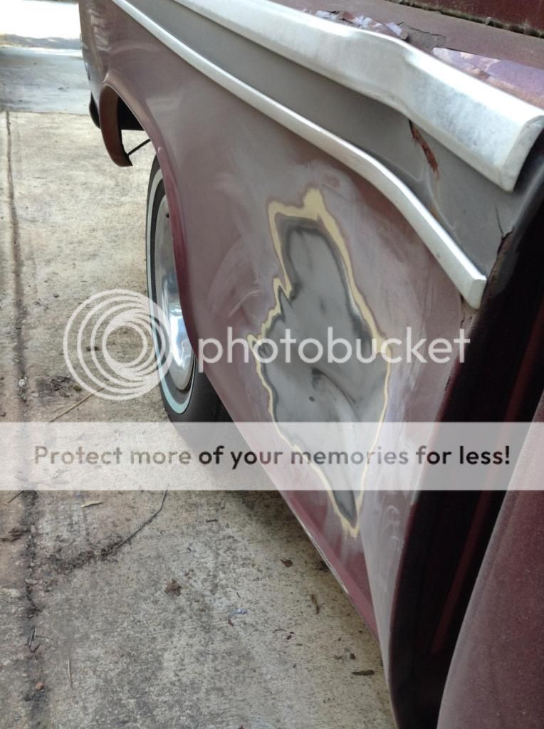 How to best fix dent in passenger side of fleetside 66 bed? The 1947